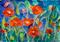 Art: Red Hot Poppies by Artist Delilah Smith