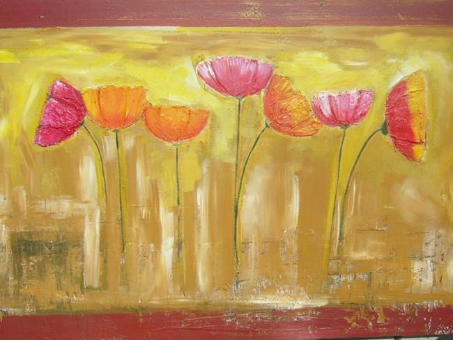Art: TEXTURED FRESCO POPPIES by Artist Eridanus Sellen
