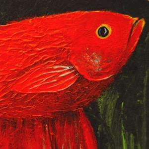 Detail Image for art Red Siamese Fighting Fish #1