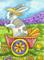 Art: Farmer RABBIT - GUINEA PIG CART Cropped by Artist Susan Brack