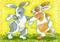 Art: SQUARE DANCING HARES by Artist Susan Brack