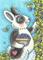 Art: BUNNY AND BERRIES by Artist Susan Brack