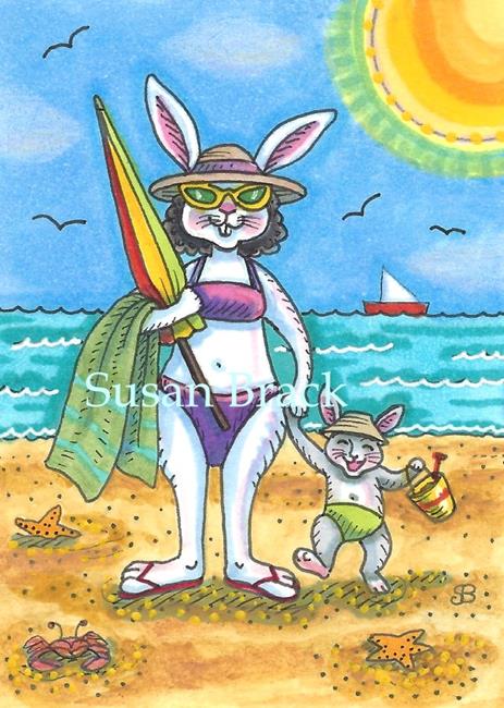 Art: BUNNIES BY THE SEA by Artist Susan Brack
