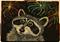 Art: Wow! Raccoon Watching Fireworks by Artist Kim Loberg
