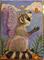 Art: Raccoon Fairy and Butterfly SOLD by Artist Kim Loberg