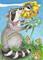 Art: 'May I Have This Dance?' Raccoon & Raccoon Flower SOLD by Artist Kim Loberg