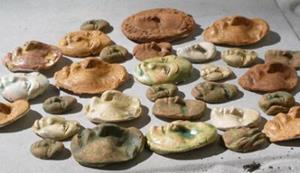 Detail Image for art Ceramic clay face tile shards