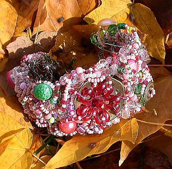 Art: Bracelet - Beaded Cuff by Artist Ann Murray