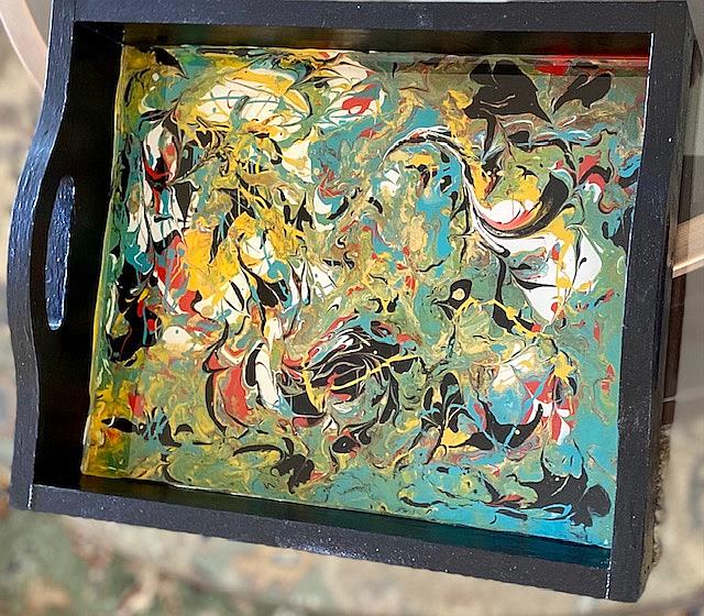 Art: Resin Finished Tray by Artist Ulrike 'Ricky' Martin