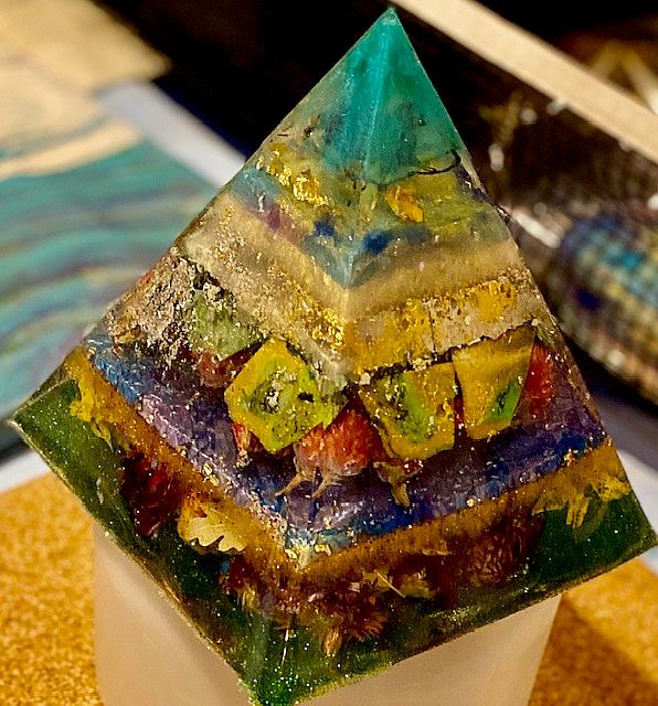 Art: Resin Pyramid by Artist Ulrike 'Ricky' Martin