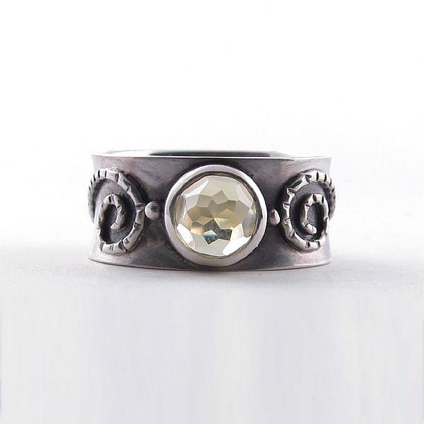 Art: Lemon Quartz Ring by Artist Andree Chenier