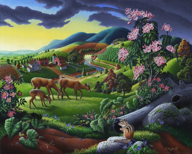 Art: Deer In The High Meadow by Artist waltcurlee