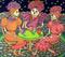 Art: Latte Ladies (sold) by Artist Shelly Bedsaul