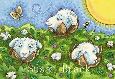 Art: SHEEP IN THE COTTON FIELD by Artist Susan Brack