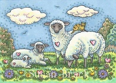 Art: SHEEP IN THE MEADOW by Artist Susan Brack