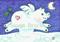 Art: FLYING SNOW PIG by Artist Susan Brack
