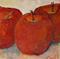Art: Three Red Apples-sold by Artist Delilah Smith