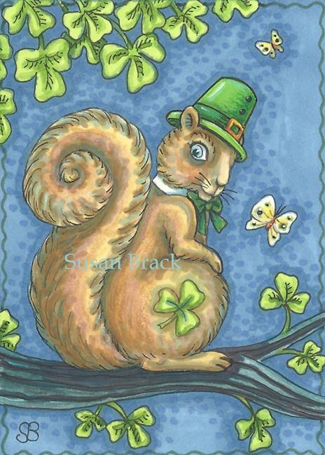 Art: ST. PADDY'S SQUIRREL by Artist Susan Brack