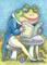Art: READING THE BULLFROG GAZETTE by Artist Susan Brack