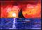 Art: Catboat Sunset by Artist Shoshana Avramovitz
