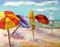 Art: Beach Umbrellas No.3-sold by Artist Delilah Smith