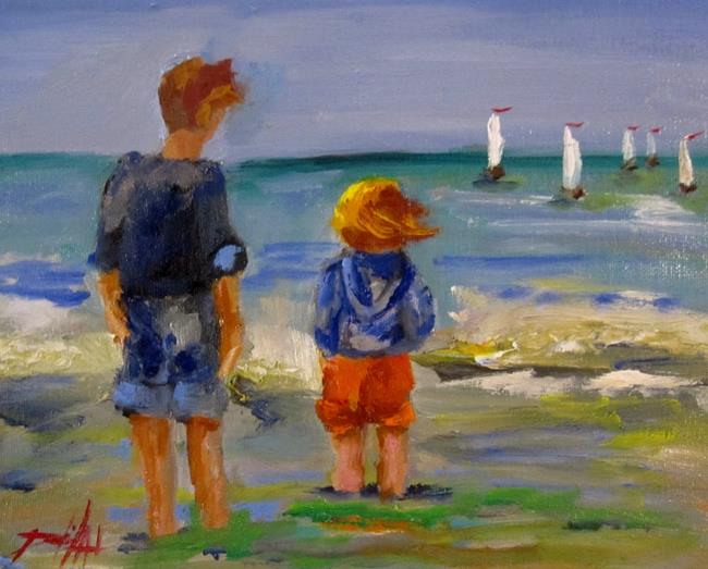 Art: Watching the Sailboats-sold by Artist Delilah Smith