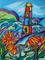 Art: Lighthouse and Sunflowers by Artist Chris Jeanguenat