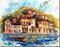 Art: Mediterranean Fishing Village by Artist Diane Millsap