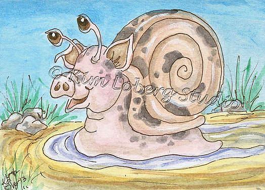 Art: Spotted Hog Snail by Artist Kim Loberg