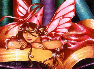 Art: Book Magic ACEO by Artist Carmen Medlin