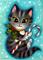 Art: Candy Cane Kitten ACEO by Artist Carmen Medlin