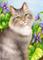 Art: Garden Cat ACEO by Artist Carmen Medlin