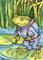 Art: Froggy Workout ACEO by Artist Carmen Medlin
