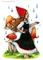 Art: Rainy Day Gnome ACEO by Artist Carmen Medlin