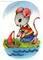 Art: Little Red Sailboat ACEO by Artist Carmen Medlin