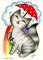 Art: Rainbow Shower ACEO by Artist Carmen Medlin