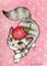 Art: Strawberry on My Head ACEO by Artist Carmen Medlin