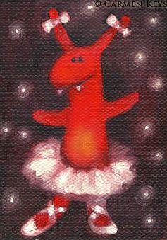 Art: Monster Ballet - ACEO by Artist Carmen Medlin