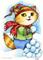 Art: Snowball Fight ACEO by Artist Carmen Medlin