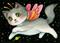 Art: Galactic Kitten ACEO by Artist Carmen Medlin