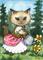Art: Kitty's Forest Garden ACEO by Artist Carmen Medlin