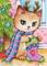 Art: Kitty Reindeer ACEO by Artist Carmen Medlin