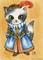 Art: Elizabethan Kitty ACEO by Artist Carmen Medlin