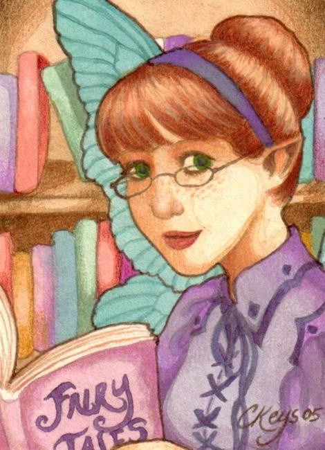 Art: Library Fairy ACEO by Artist Carmen Medlin