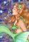 Art: Green Mermaid - ACEO by Artist Carmen Medlin