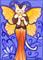 Art: Stained Glass Cat Fairy ACEO by Artist Carmen Medlin