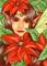 Art: December Poinsettia ACEO by Artist Carmen Medlin