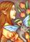 Art: Tulips and a Friend ACEO by Artist Carmen Medlin