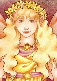 Art: Golden Fairy - ACEO by Artist Carmen Medlin