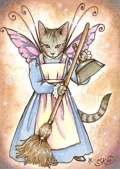 Art: Housekeeper - ACEO by Artist Carmen Medlin